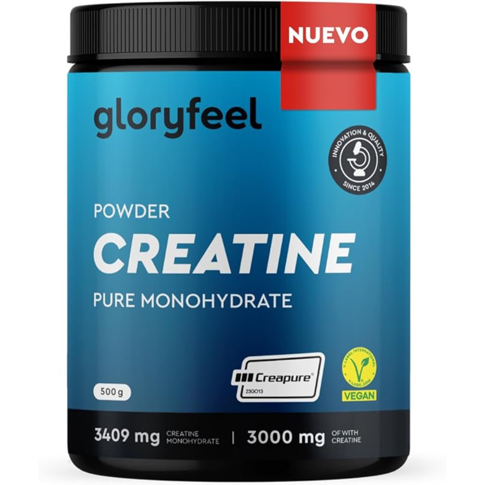 Creatina Monohidratada 500 g (Creapure®) - Polvo Micronizado 99,99% puro - 147 porciones de Creatina Monohidrato, 3409mg por día - Materia prima de primera calidad de Alemania - Sin aditivos